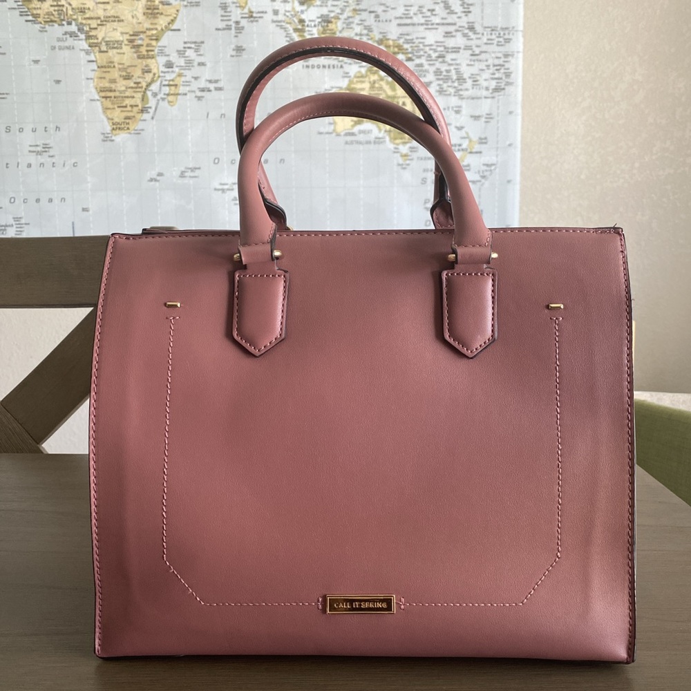 Cute large square dusty rose pink purse